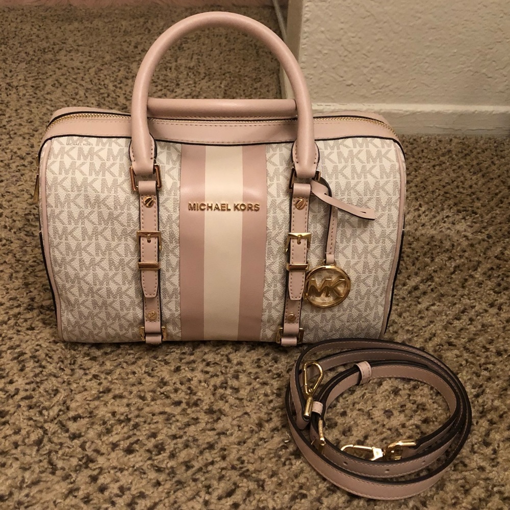 Michael Kors Bedford Travel Stripe Satchel
